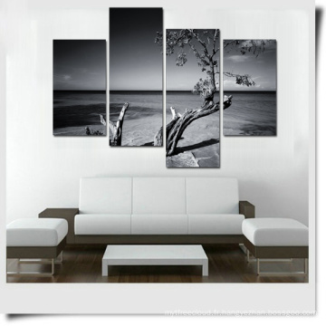 Copie en toile en noir et blanc en toile / Impression sur toile de paysage / Impression de toile de flore